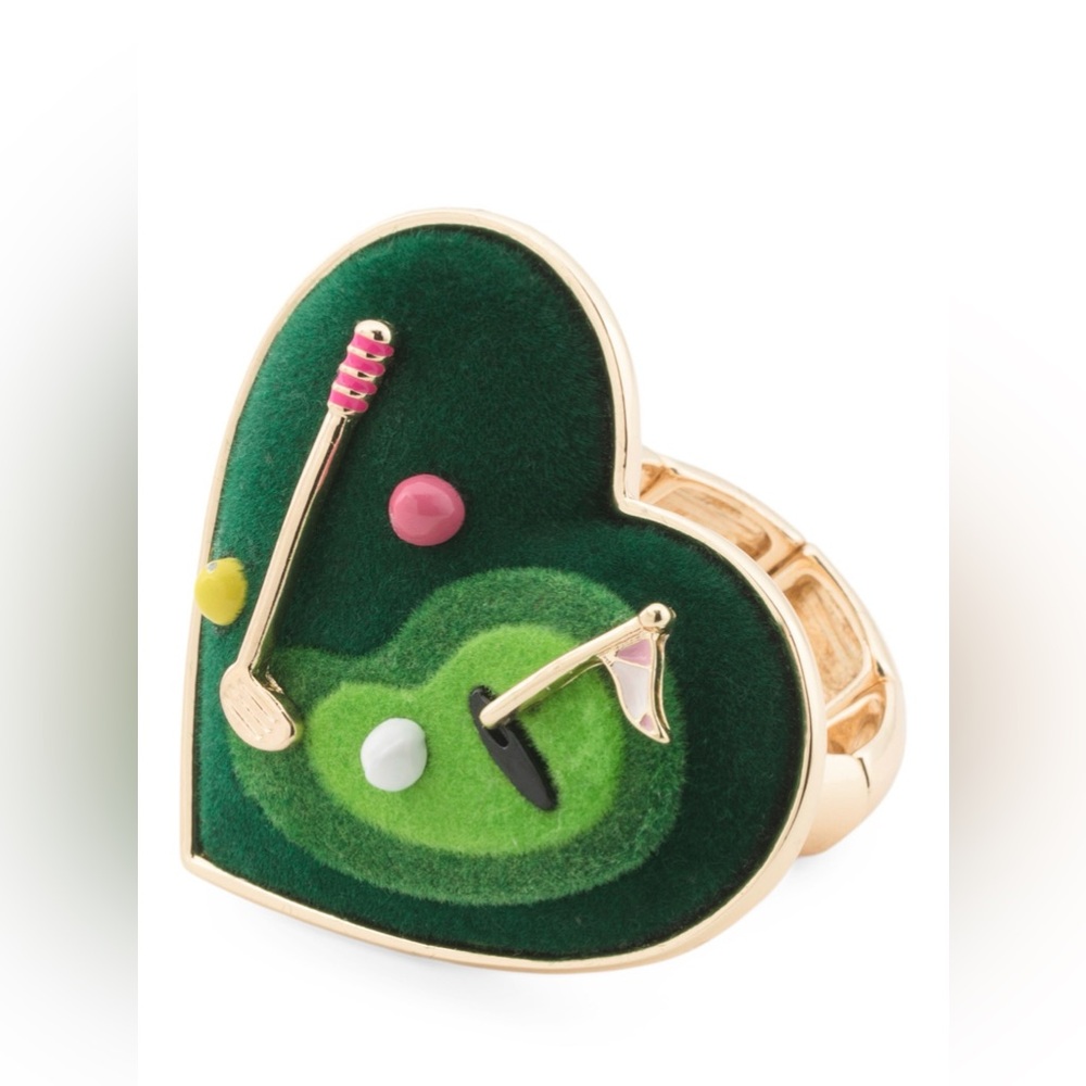 ๐ฉถBETSEY JOHNSON GOLD PLATED GOLF HEART RING - NWT - Picture 3 of 5